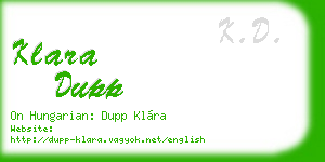 klara dupp business card